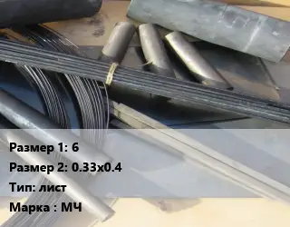 Молибден 6х0.33х0.4 лист Марка: МЧ